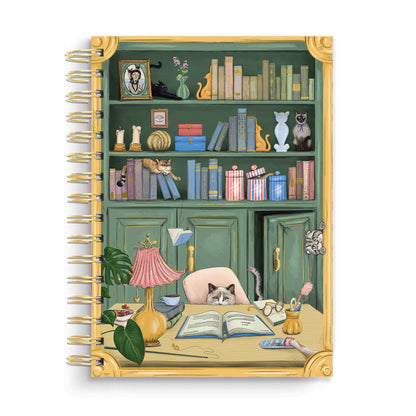 Cat Library Spiral Notebook