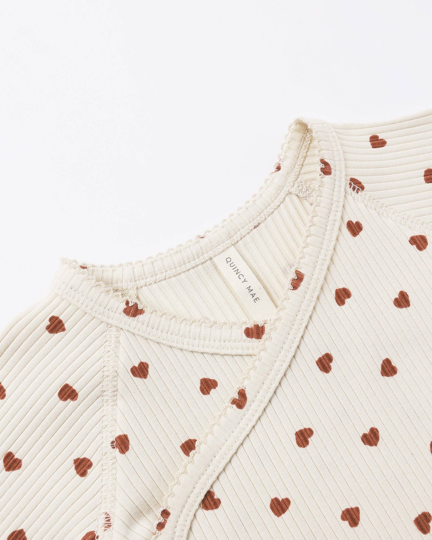 Side Snap Bodysuit - Red Hearts