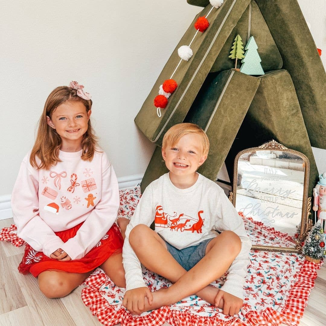 Candy Cane Confetti Christmas Tulle Bow Clip - Hair Bows