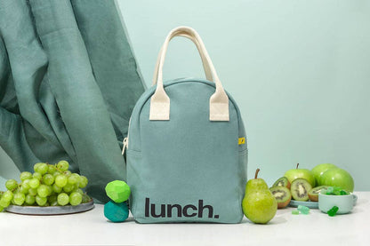 Zipper Lunch Bag - ‘Lunch’ Teal