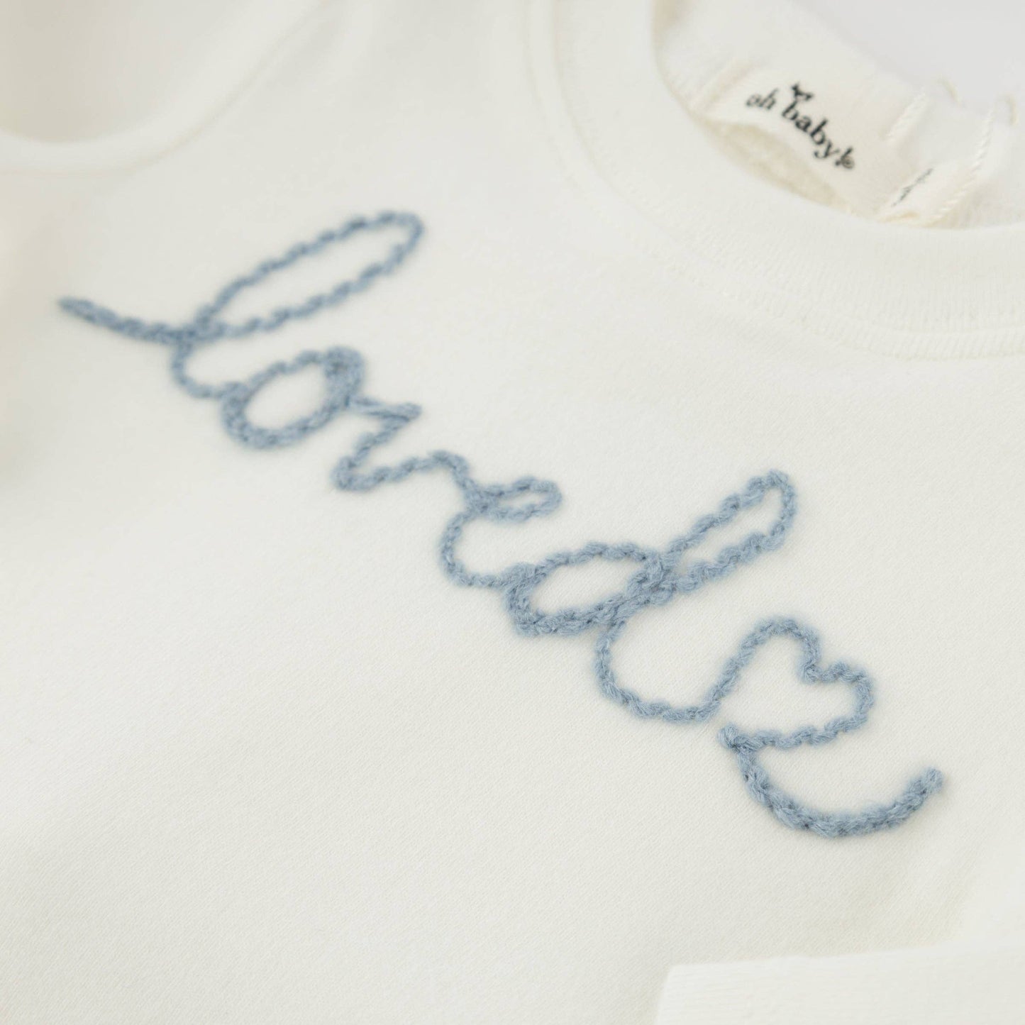 "loved with heart" Fog Embroidered 2pc Set