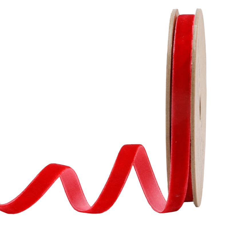 17 Colors | 3/8" Velvet Ribbon | 10 Yard Roll: Bay Leaf