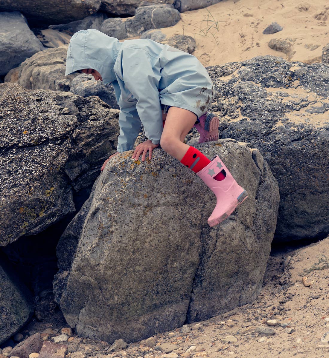 Chaussettes hautes Wistiti Rouge: 32/35 (8-9 ANS)