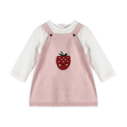 Strawberry Pocket Baby Knit Tunic Dress Set (Organic Cotton)