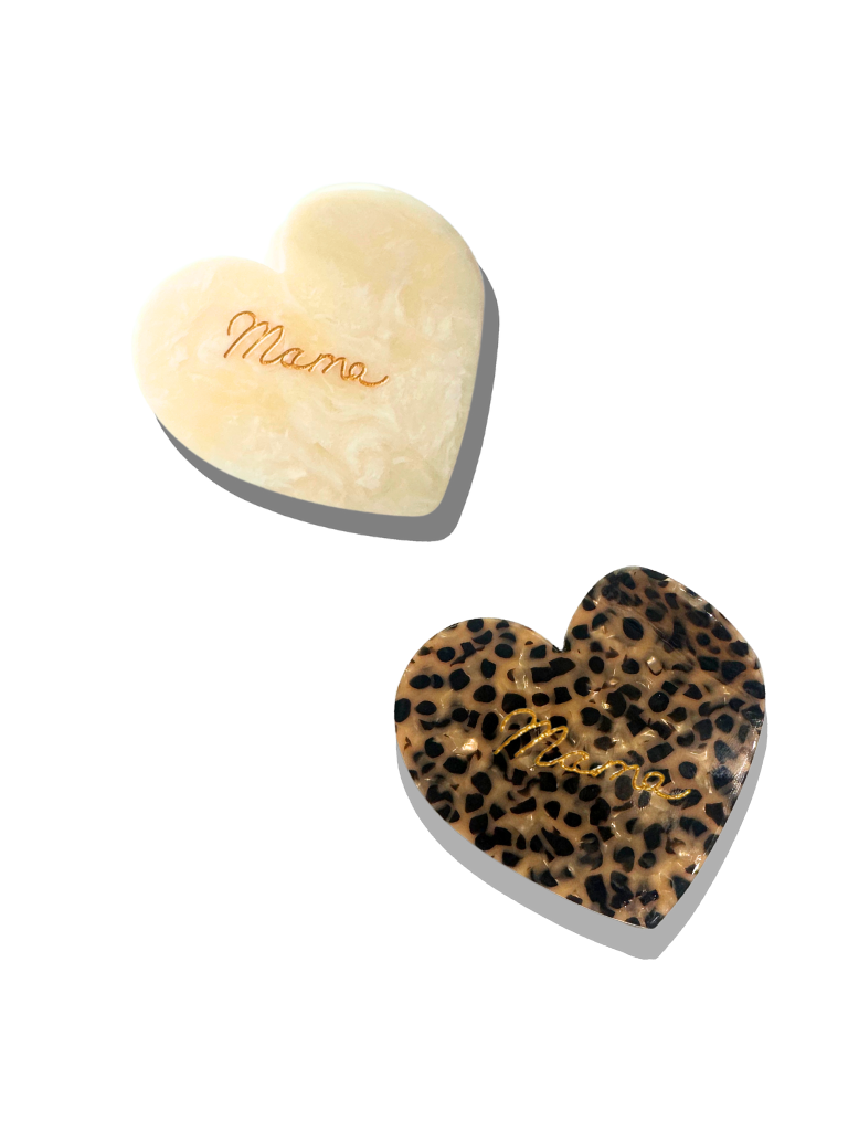 Hand-Painted Mama Heart Acetate Claw Hair Clip | Eco-Friendly