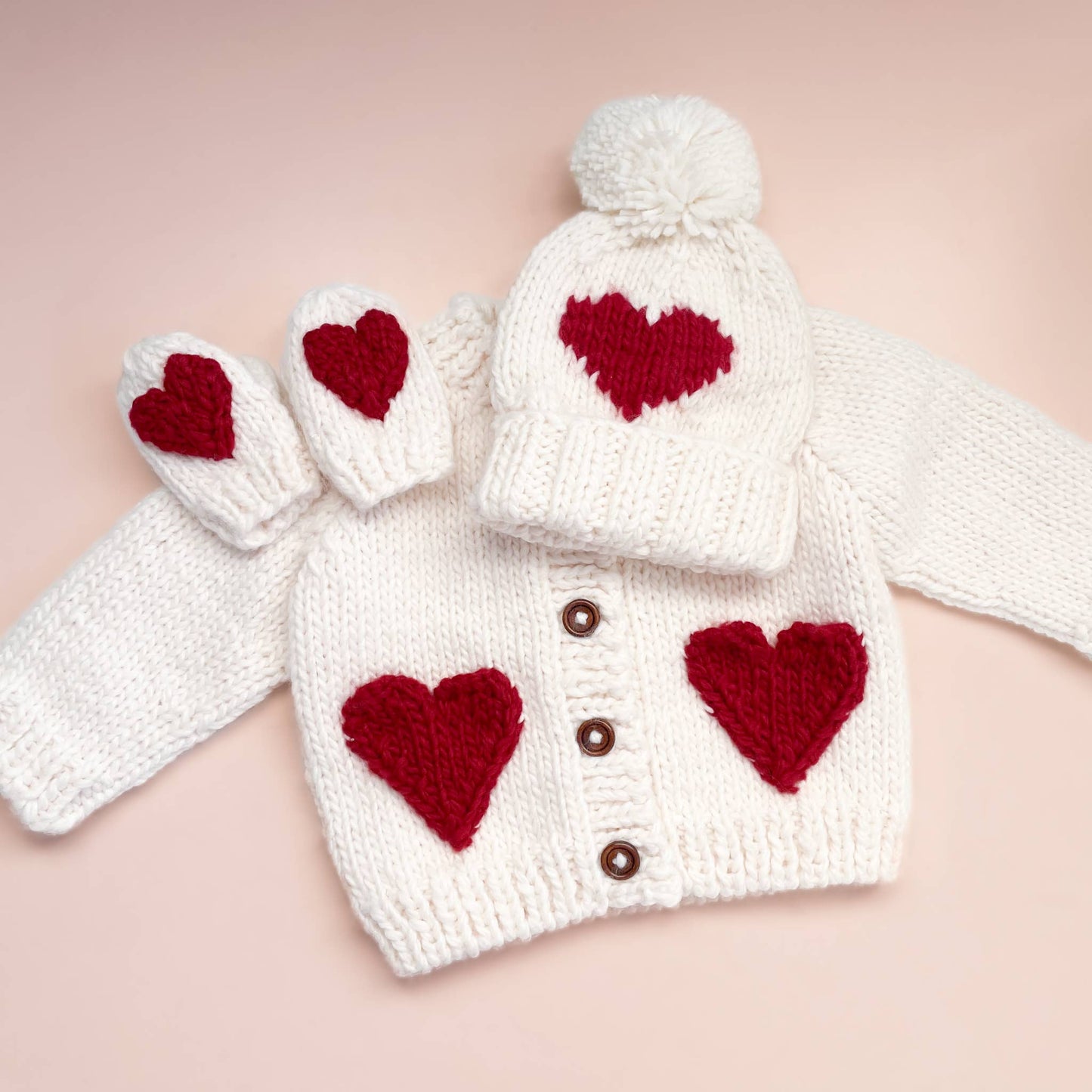 Heart Cardigan Red Baby Kid Apparel Sweater Valentine's Fall: XS; 6-12M
