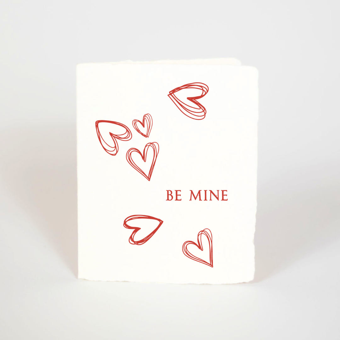 Final Stock | Be Mine Hearts | Valentine's Day Greeting Card: Individual / Folded A2 Greeting Card. Blank Inside.