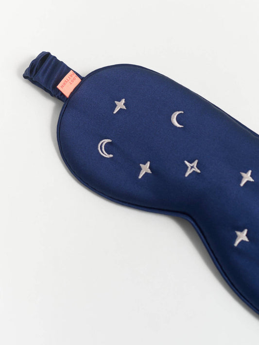 "Moonlit Stars" Silk Sleep Eye Mask - Navy
