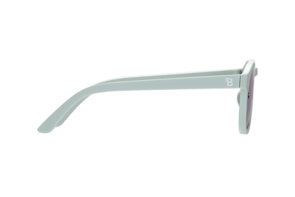 Seafoam Blue Polarized Keyhole Sunglasses with Mirrored Lens