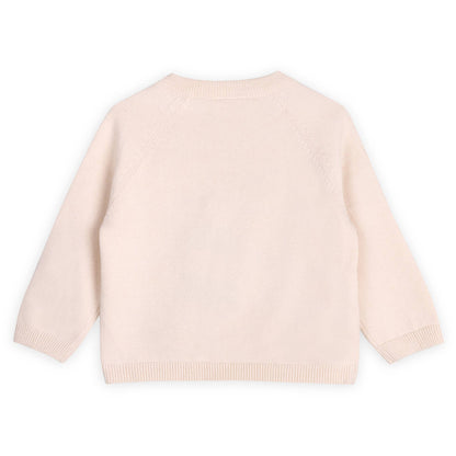 Horse Jacquard Sweater Knit Baby Pullover (Organic Cotton): Natural