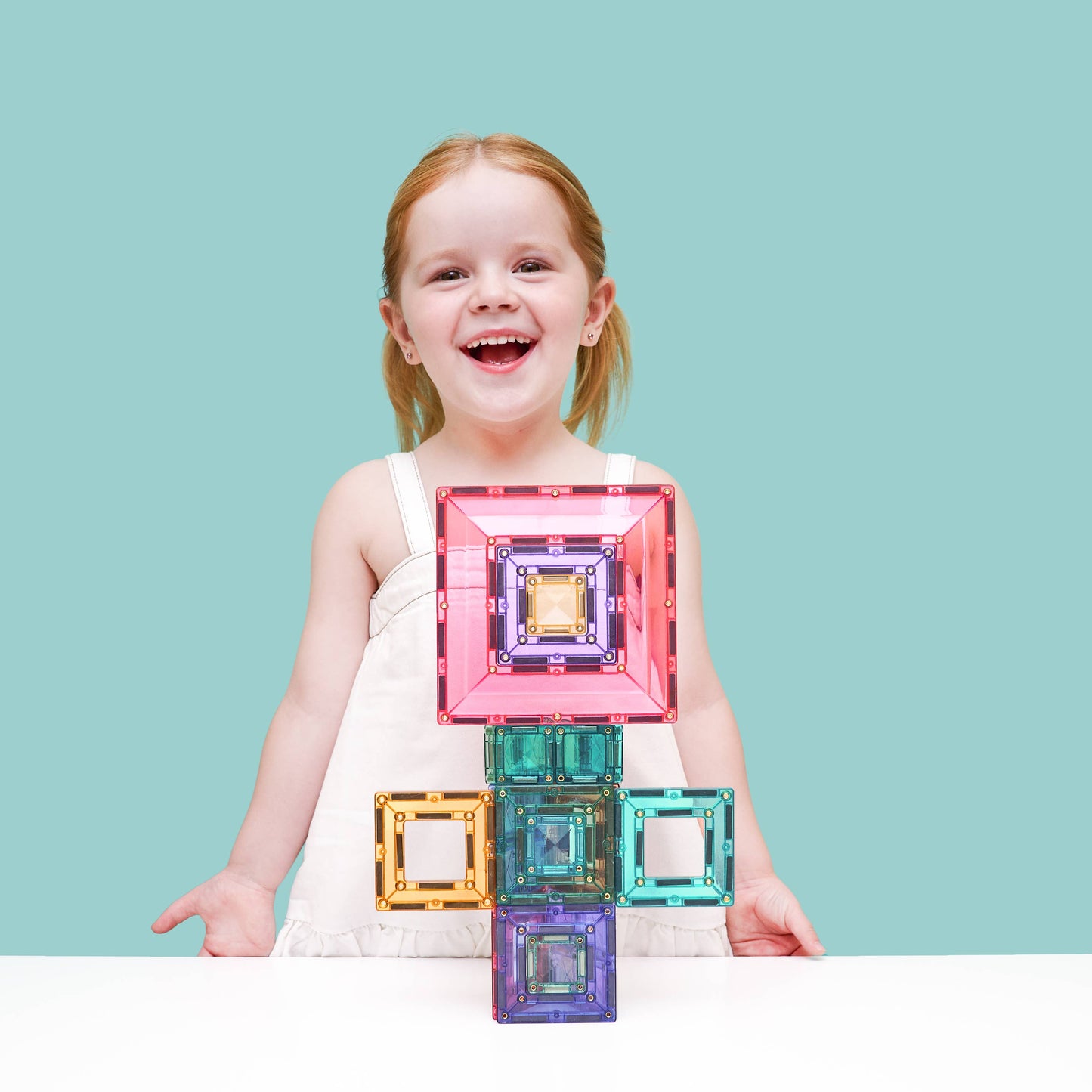 CONNETIX Magnetic Tiles Pastel Portal Pack, 48 Pieces