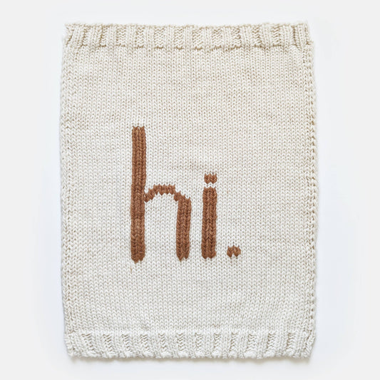Hi. Hand Knit Baby Blanket Pecan: Pecan