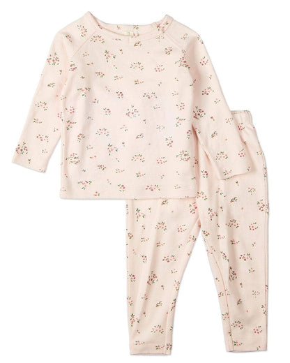 Cameo Florals 2 Pc Pajama Set: Soft Pink / 12-18 Months