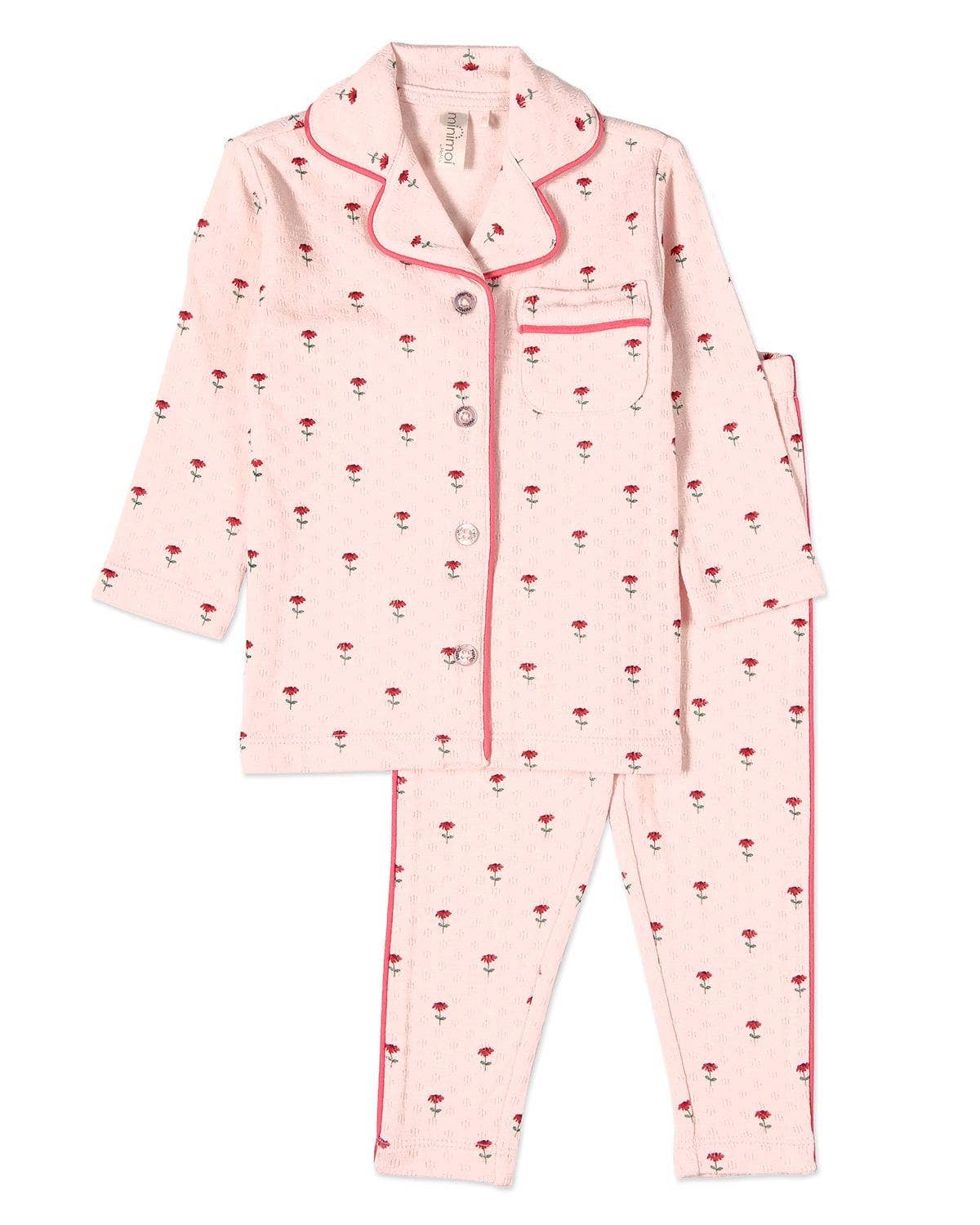 Plant Your Dreams & Grow Happy Pointelle 2 Pc Pajama Set: Pink / 12-18 Months
