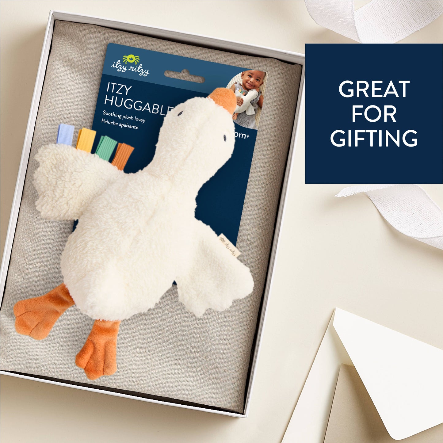 Itzy Huggable™ Goose Baby snuggle and soothe