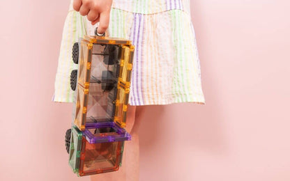CONNETIX Magnetic Tiles Pastel Transport Pack, 50 Pieces