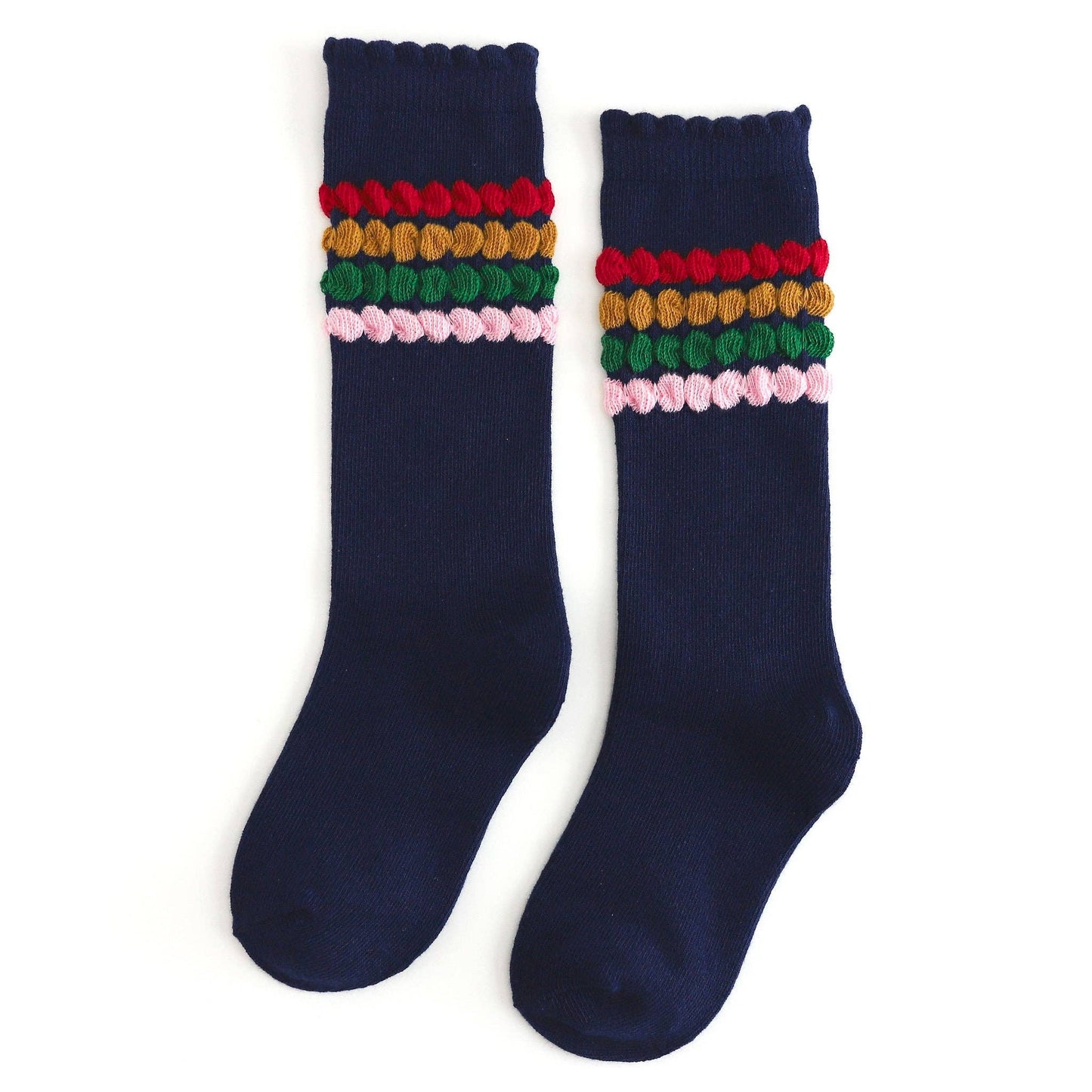 Hopscotch Bubble Stripe Knee High Socks: 1.5-3 YEARS