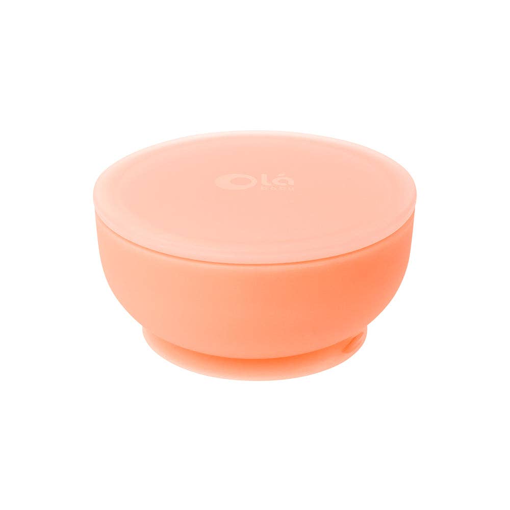 Silicone Suction Bowl with Lid: Lemon
