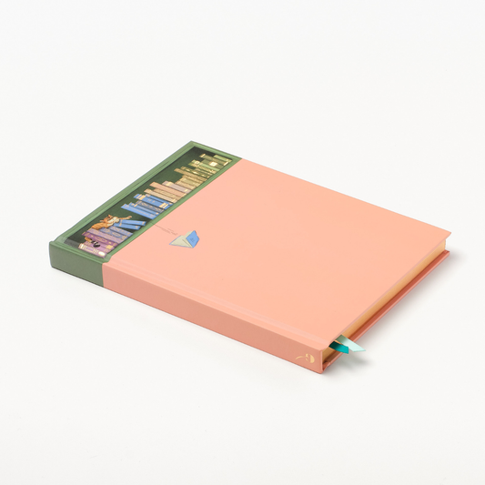 Sneaky Cat Bookshelf Hardcover Notebook