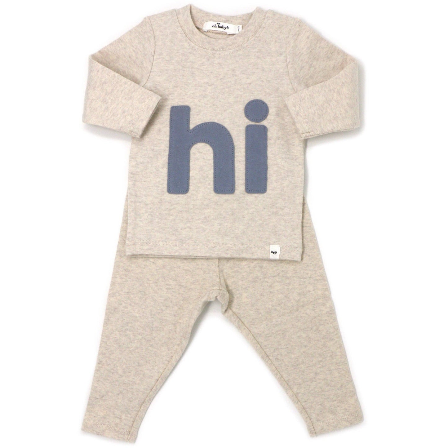 Fog "hi" L/S 2PC Set: Sand / 3-6 mo