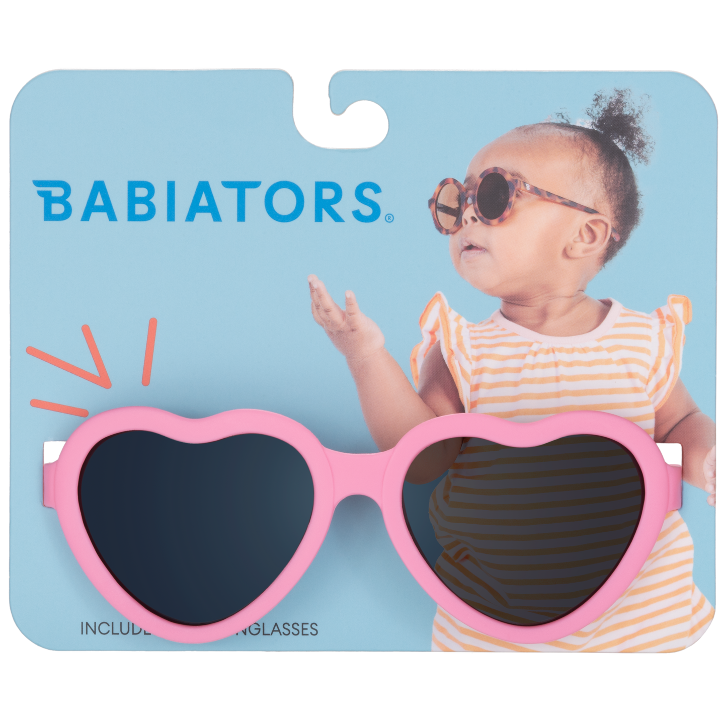Candy Pink Heart Baby Sunglasses on Peggable Hangtag: Ages 0-2