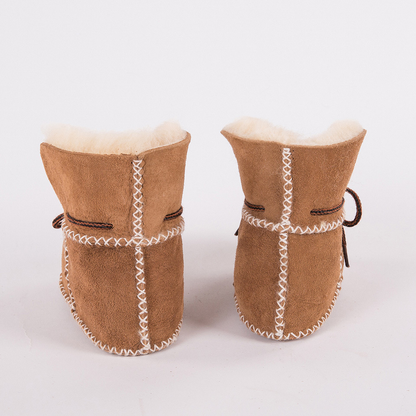 Annie & Charles® Lambskin Baby Shoes: Beige / Small