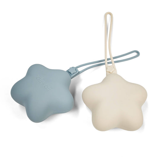 Ali+Oli Silicone Pacifier Case 2-pack Star (Mist-Sand)
