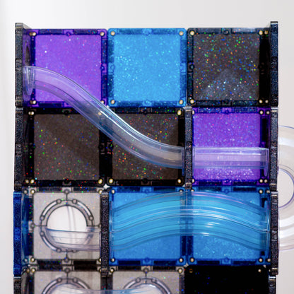 CONNETIX Magnetic Tiles Glitter Galaxy Ball Run Pack, 61 pc