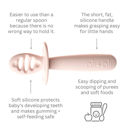 Ali+Oli (3-pc) Multi Stage Spoon Set for Baby (Blush) 6m+