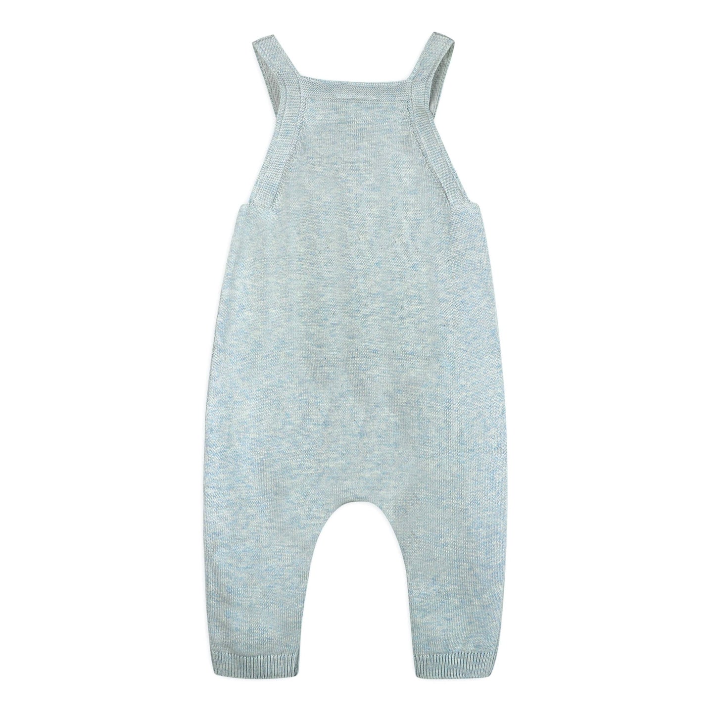 Hot Air Balloon Sweater Knit Baby Overall Set (Organic): Blue Heather / 6-12M