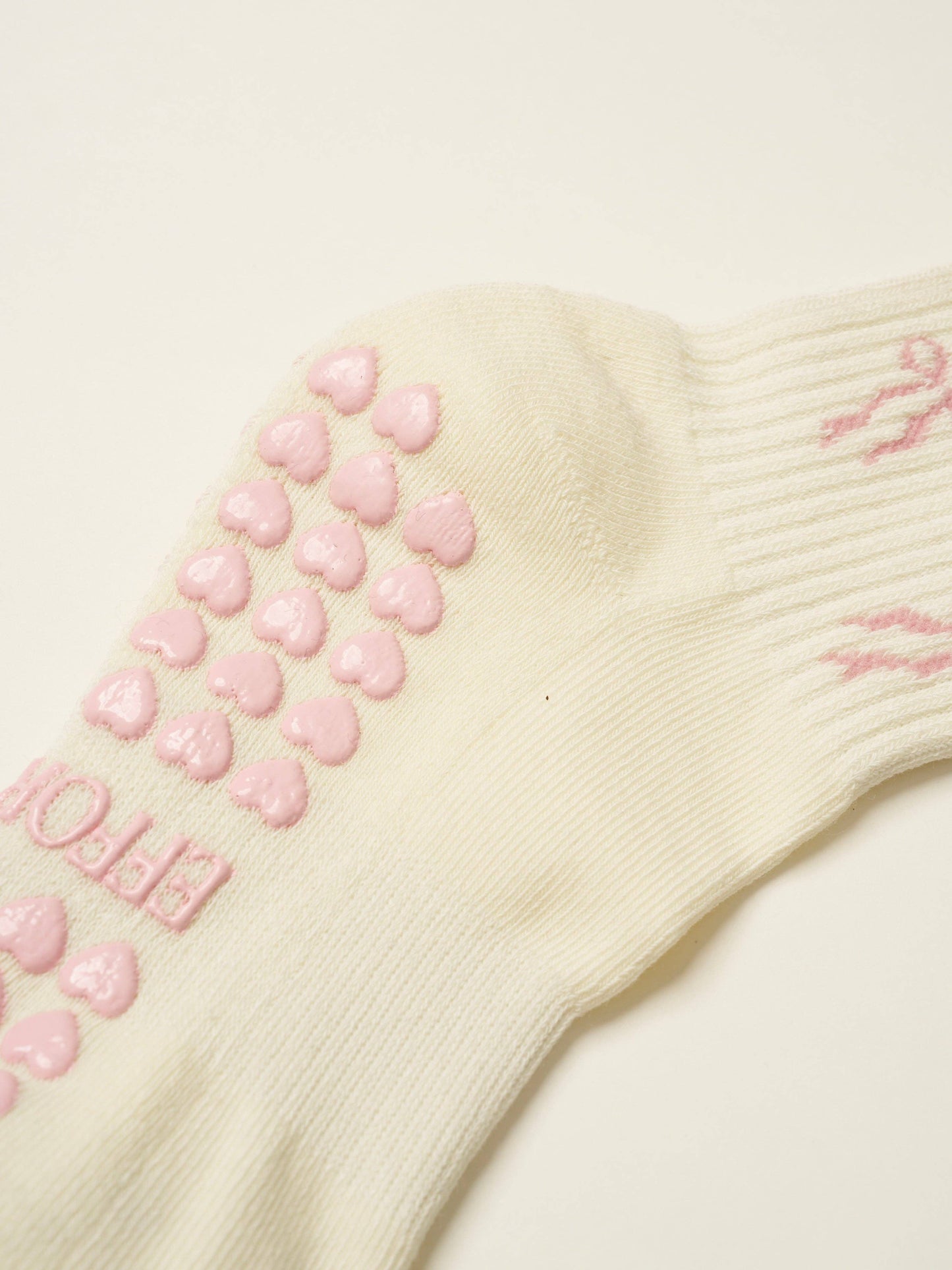 🎀 Bow Ruffle Grip Sock [Soft Pink], Pilates Socks