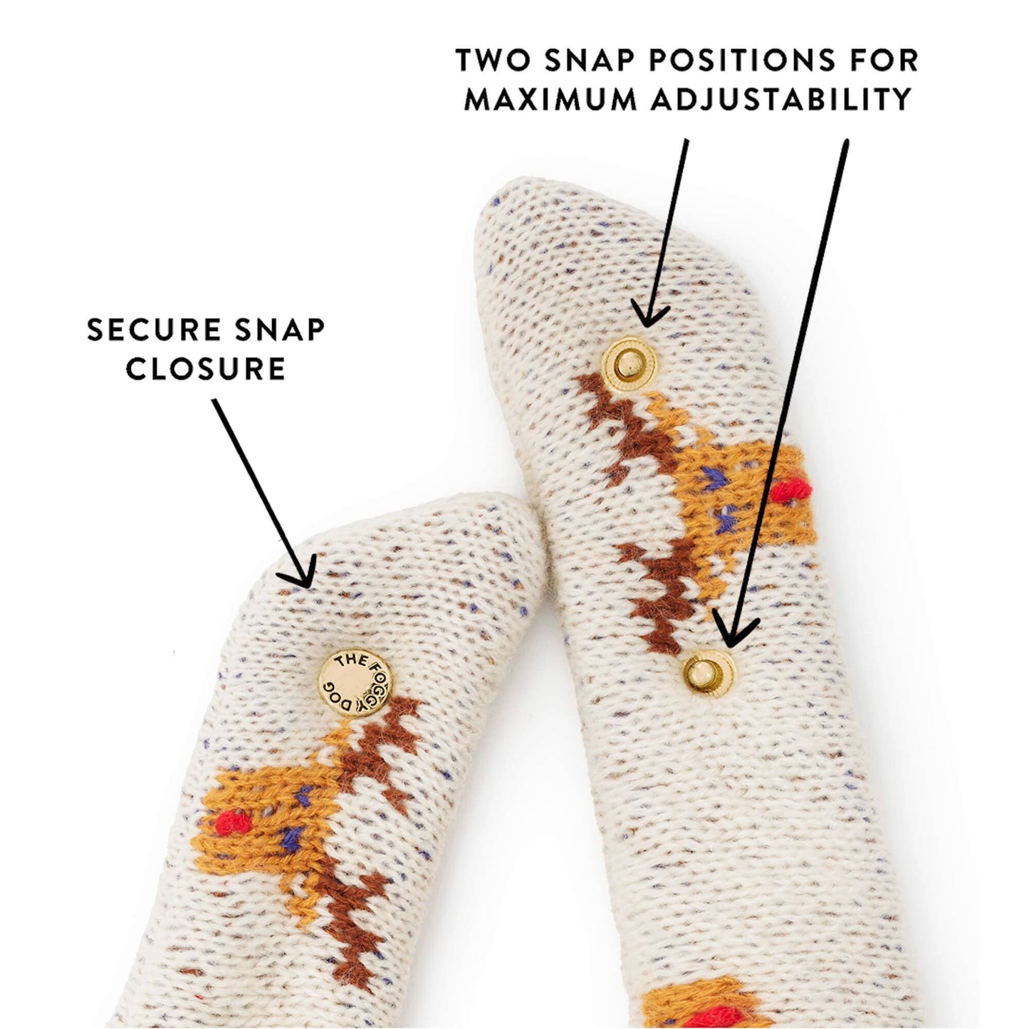 Reindeer Knit Dog Bandana: Large