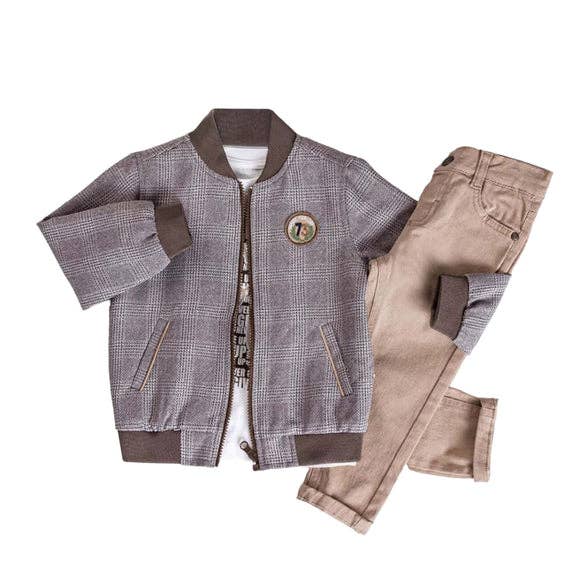 Little Boys' Jacket, T-Shirt and Jeans 3-Piece Set: Beige / 2T