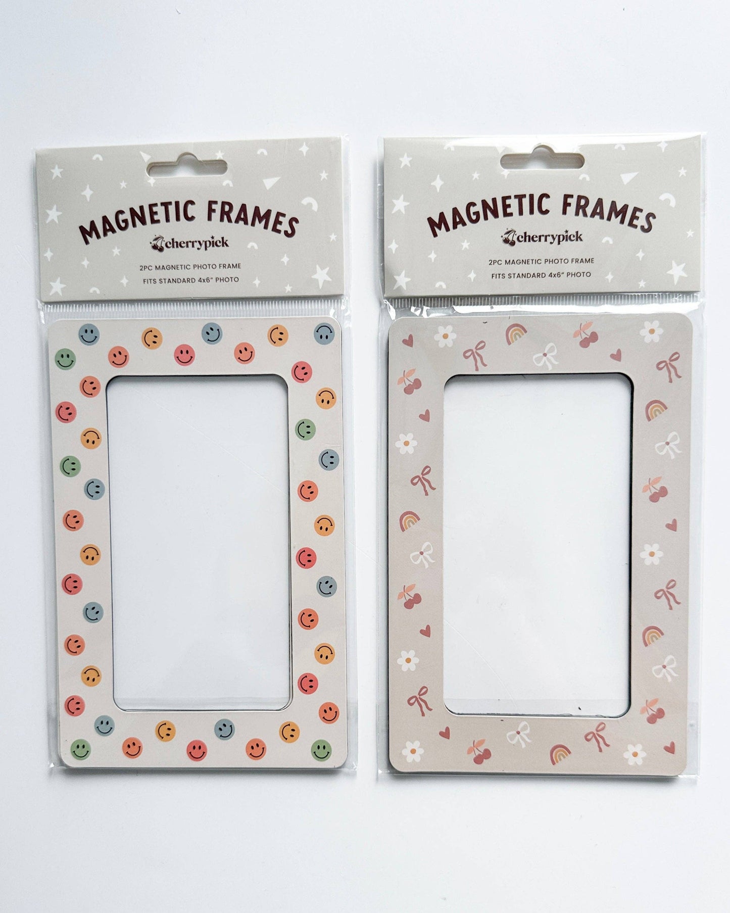 Magnetic Photo Frames (2-Pack): Rainbow Smileys