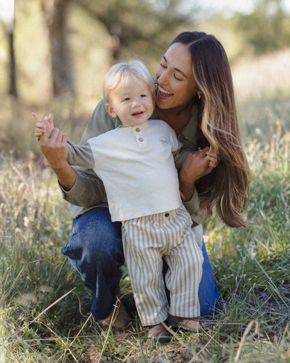 Long Sleeve Henley Tee Laurel