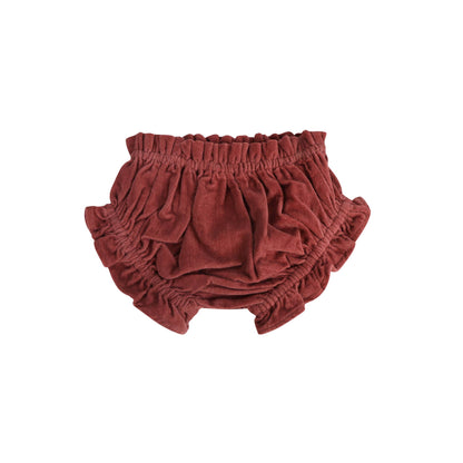 Amber Velvet Baby Dress & Bloomer Set (Organic Cotton): Terracotta / 12-18M