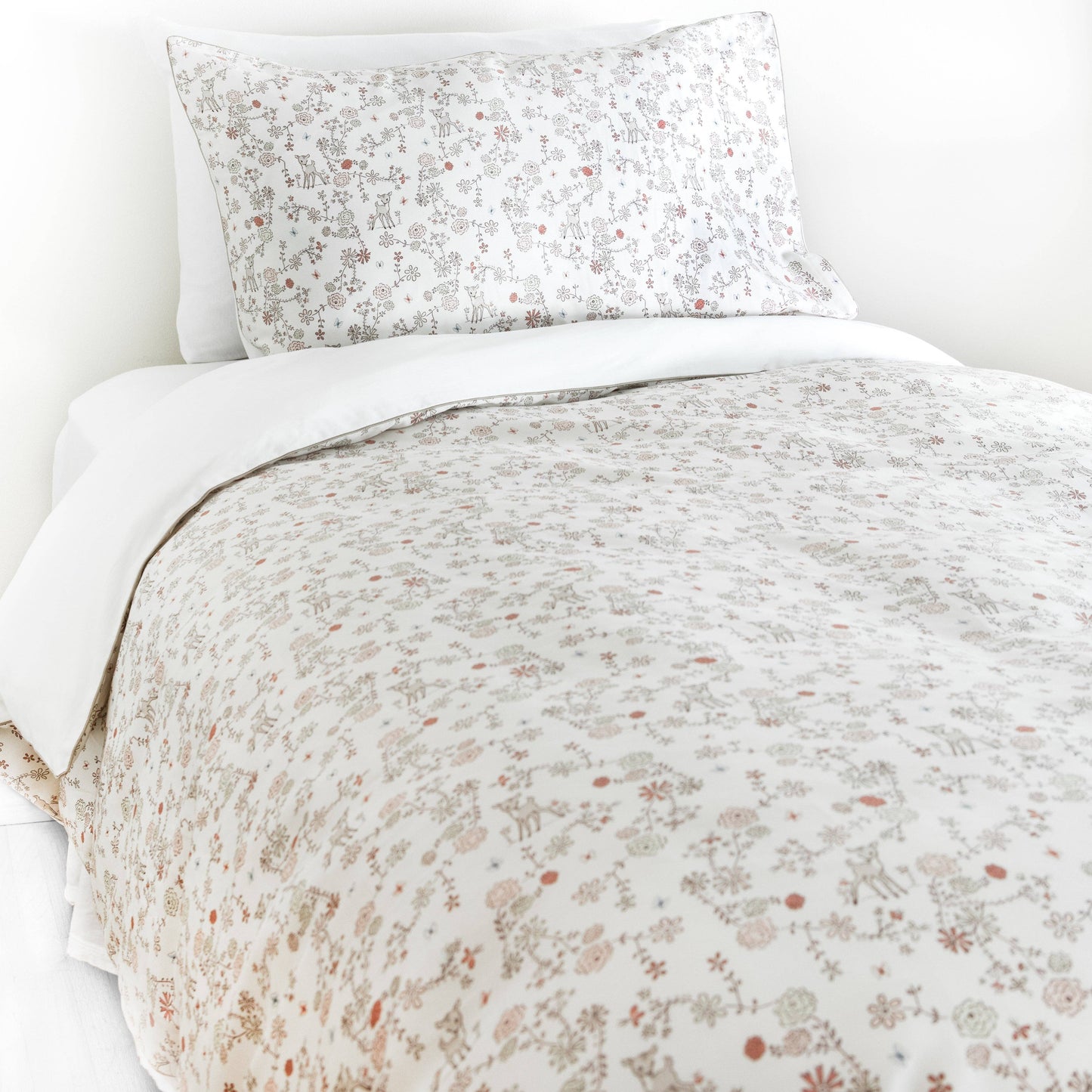 Into The Woodlands Twin Set - Ivory: Set (Duvet Cover + Pillowcase)