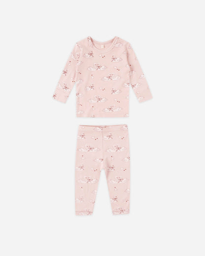 Bamboo Pajama Set - Swans