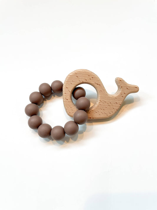 Basic Whale Teether: Taupe