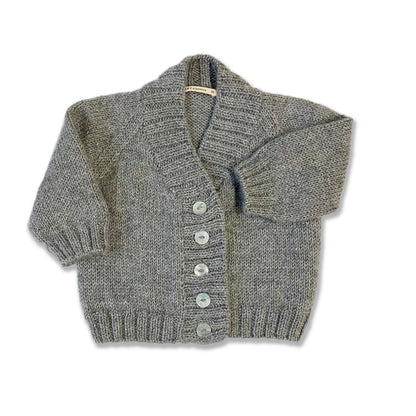 TANE Organics High V-Neck Cardigan in Baby Alpaca