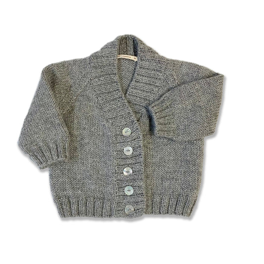 TANE Organics High V-Neck Cardigan in Baby Alpaca