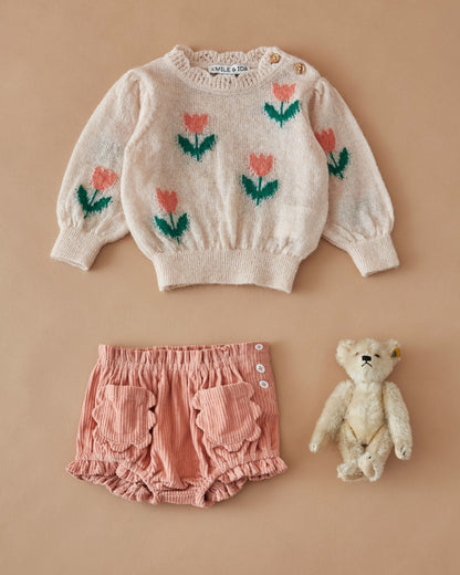 Sweater - Pink Tulip Intarsia