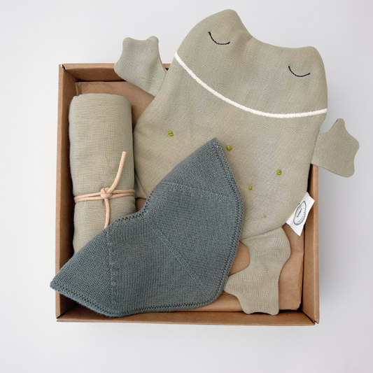 Baby Gift Box - Shades of Lily Pad Frogs - Sustainable & Org