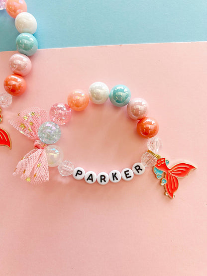 Mermaid Tail Kids Beaded Charm Bracelet