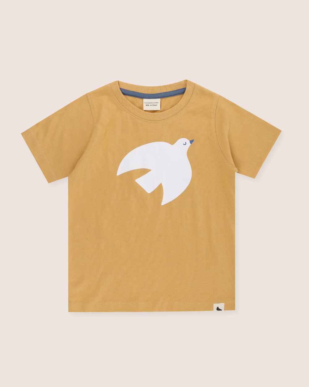 Bird Motif Print T-Shirt: Golden / 2-3 Years