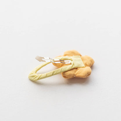 Flower Fabric Snap Hair Clip | Yellow