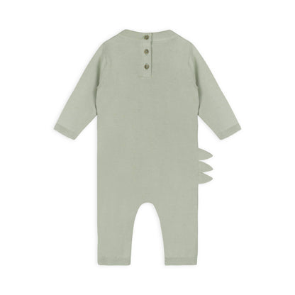 Dino Embroidered Baby Knit Jumpsuit (Organic Cotton)