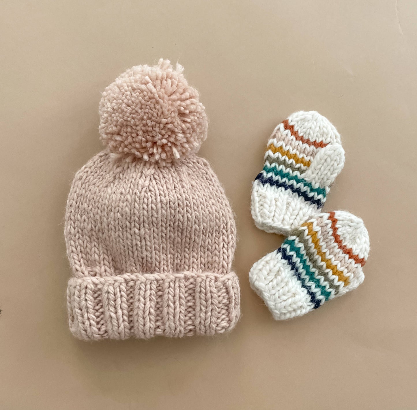 Classic Pom Hat, Blush | Baby & Kids Valentine's Winter Bean: XS; 3-6m