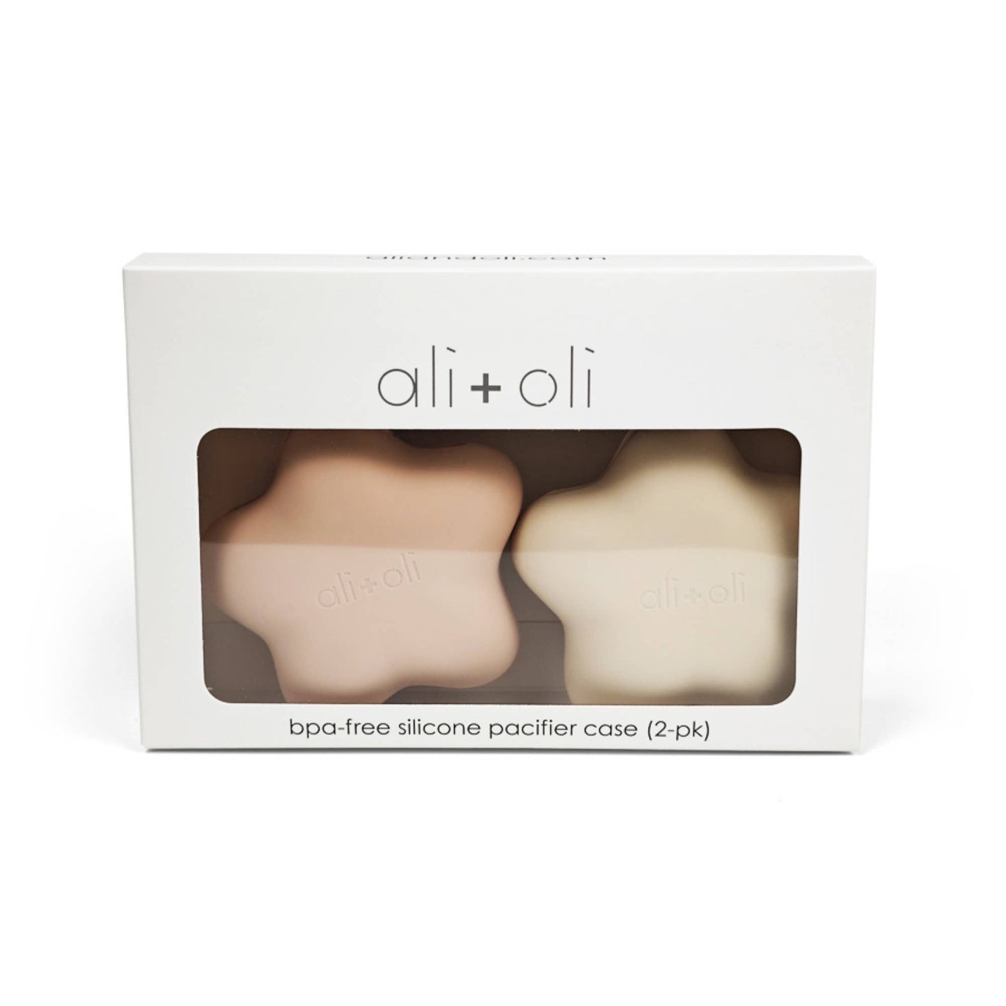 Ali+Oli Silicone Pacifier Case 2-pack Star (Blush & Sand)