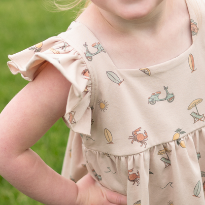Organic Cotton Flutter Dress | Summer Vibes: 2-3Y
